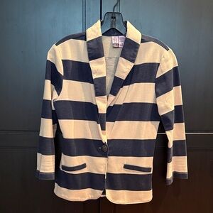 Love on a Hanger Navy and Cream Striped Jacket